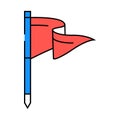 flag pointer map location icon color illustration Royalty Free Stock Photo