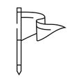 flag pointer map location line icon vector illustration