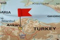 Flag pointing Turkey Royalty Free Stock Photo