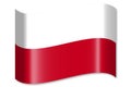 Poland - waving country flag, shadow