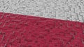 Flag of Poland being made with jigsaw puzzle pieces. Polish problem solution conceptual 3D rendering Royalty Free Stock Photo