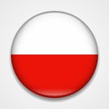 Flag of Poland. Round glossy badge