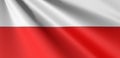 Flag of Poland waving