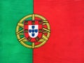 Flag of Portugal. Beautiful greeting card. Closeup