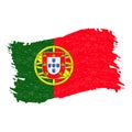 Flag of Portugal, Grunge Abstract Brush Stroke Isolated On A White Background. Vector Illustration. Royalty Free Stock Photo