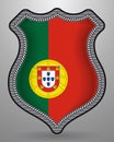 Flag of Portugal. Vector Badge and Icon