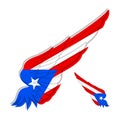 flag of Puerto Rico on abstract Wing and white background. Vector illustration Royalty Free Stock Photo