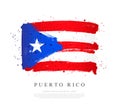 Flag of Puerto Rico. Brush strokes drawn by hand. Independence Day