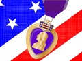 Flag and Purple Heart