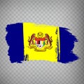 Flag Putrajaya brush strokes. Flag Putrajaya on transparent background for your web site design, app, UI. Malaysia.