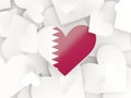 Flag of qatar, heart shaped stickers