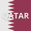 Flag of Qatar with the text Qatar in the middle