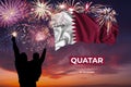 Flag of Quatar on Independence day