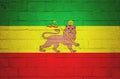 Flag of the Rastafari painted on a wall