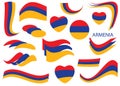 Flag of Republic of Armenia - vector elements and wavy shapes