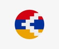 The flag of the Republic of Artsakh in a circle