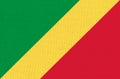 flag of Republic of Congo. National Congolese flag on fabric.Republic of Congo