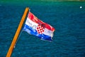 Flag of Republic Croatia on sea background