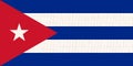 Flag of Republic of Cuba. Cuba flag on fabric surface. 3d illustration