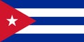 Flag of Republic of Cuba. Cuba flag on fabric surface. 3d illustration