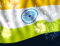 Flag Republic of India, Closeup of rippled india flag