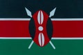 Flag of the Republic of Kenya on a textile basis close-up