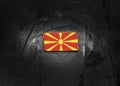 Flag of Republic of North Macedonia on military uniform. Army, troops, soldiers. Collage Royalty Free Stock Photo