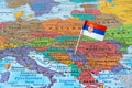 Serbia map and flag pin Royalty Free Stock Photo