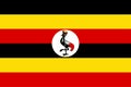 Flag of Republic of Uganda in Africa