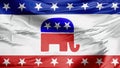 A Flag of The Republican Party, also referred to as the GOP Grand Old Party, is one of the Royalty Free Stock Photo