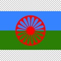 Flag of Romani People. Close Up vector