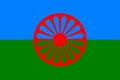 flag of Romani people. flag representing ethnic group or culture, regional authorities. no flagpole. Plane layout, design