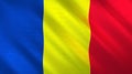 The flag of Romania. Shining silk flag of Romania. High quality render. 3D illustration