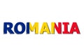 Flag of Romania on text Royalty Free Stock Photo