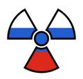 Flag of Russia as symbol of radiation