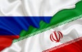 Flag of Russia and flag of Iran