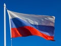 Flag of Russia in flight