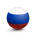 Flag of Russia in the form of a ball Royalty Free Stock Photo