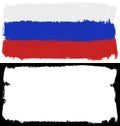 Flag of Russia paint brush stroke texture on white Royalty Free Stock Photo