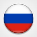 Flag of Russia. Round glossy badge Royalty Free Stock Photo