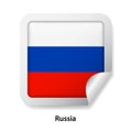 Flag of Russia. Round glossy badge sticker Royalty Free Stock Photo