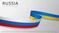 Flag of Russia. Flag of Ukraine. War in Ukraine. Conflict Russia-Ukraine. Peace talks, negotiations. Vector illustration