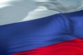 flag of russia waving in the wind, russian federation flag, close-up view, patriotism concept Royalty Free Stock Photo