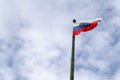 Flag of the Russian federation Russia against cloudy sky Royalty Free Stock Photo