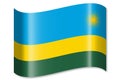 Rwanda - waving country flag, shadow