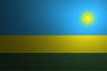 Flag of Rwanda, Artistic flag, brick wall and light pattern, colors, ensign. Royalty Free Stock Photo