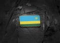 Flag of Rwanda on soldiers arm. Rwanda flag on military uniform. Army, troops, Africa collage Royalty Free Stock Photo