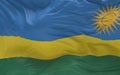 Flag of the Rwanda waving in the wind 3d render