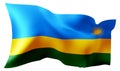 Flag of Rwanda waving in the wind.