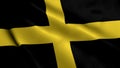 Flag of the Saint David. Waving Fabric Satin Texture Flag of Saint David 3D Illustration.